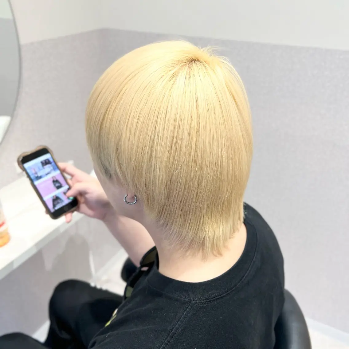 ショート カラー メンズ メンズブリーチ メンズハイトーン メンズウルフカット ブリーチ ブロンド ヘアカラー 🩵ブリーチカラー MIORI🩵のヘアスタイル