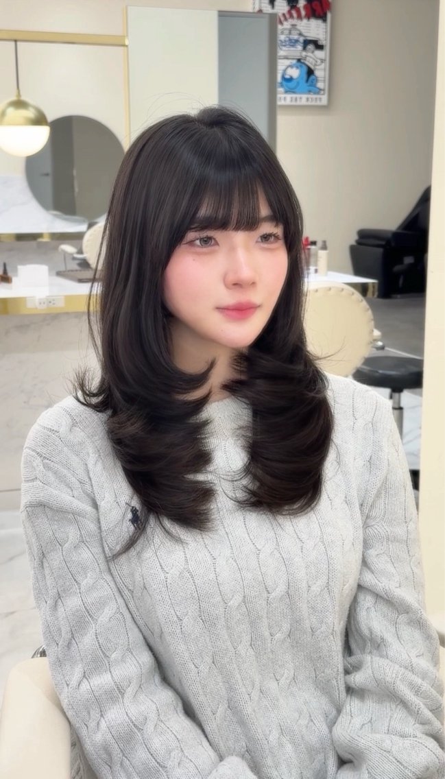 ロング カット 韓国ヘア🇰🇷艶 カラー/sakuraのヘアスタイル