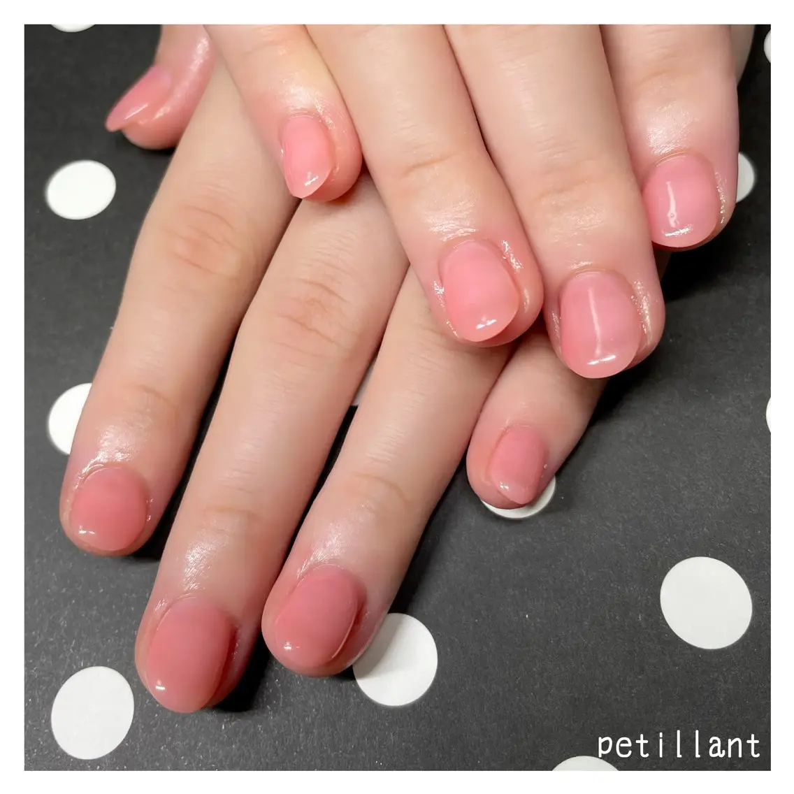 ネイル クリアネイル ジェルネイル ピンク nail salon petillantのネイルデザイン