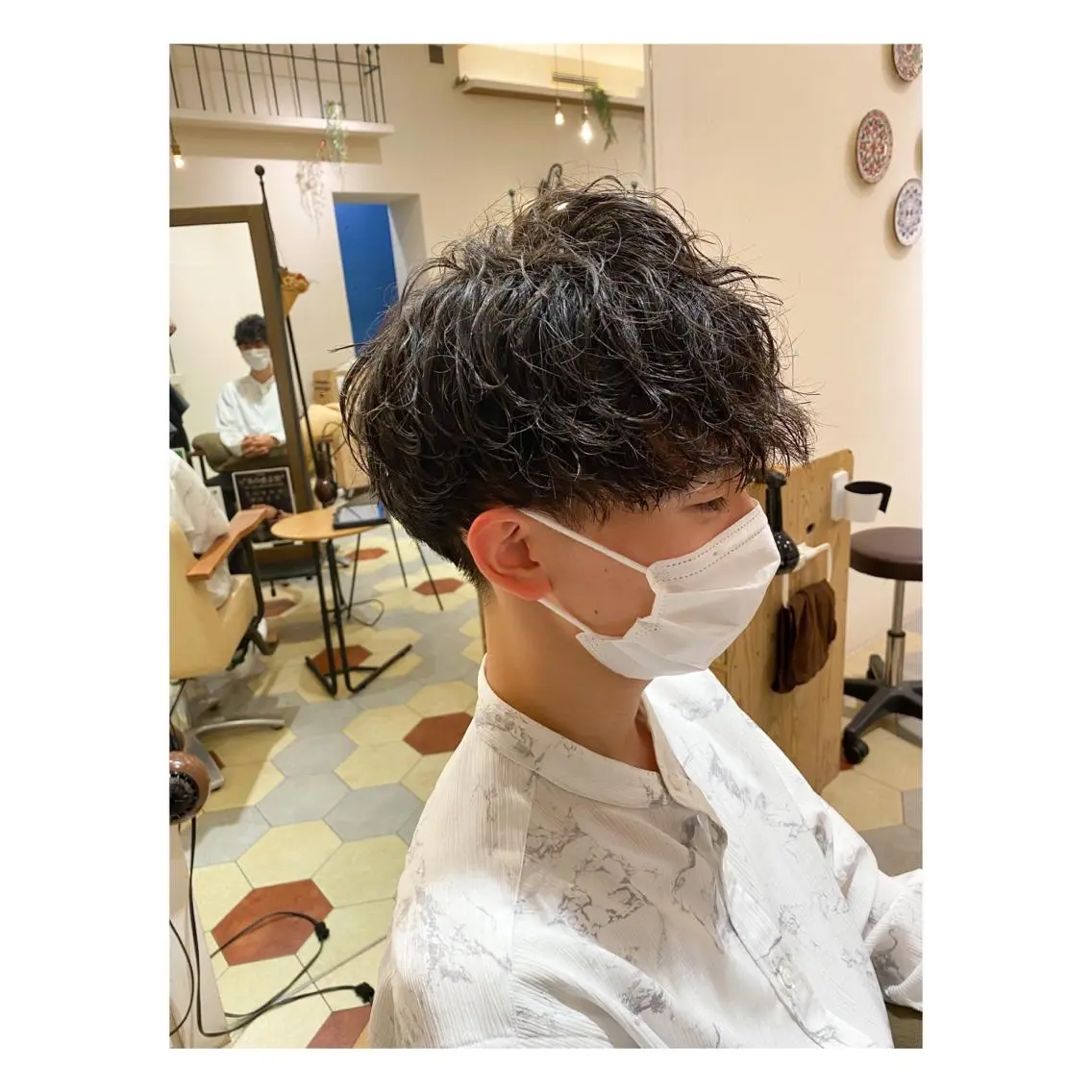 ショート パーマ メンズ カット パーマ 菊池大一 溝の口パーマのヘアスタイル
