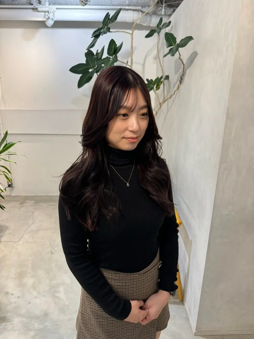 セミロング カット ヘアカラー トリートメント 新宿/顔周りカット +レイヤー=しずく♩のヘアスタイル