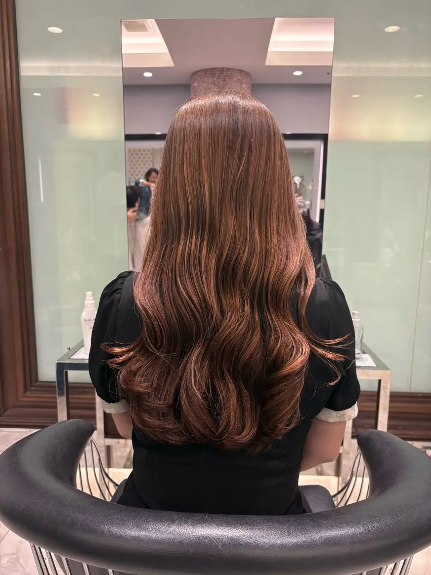 セミロング パーマ カット パーマ 韓国っぽ水光肌カラー マンツーマン🫧なおのヘアスタイル