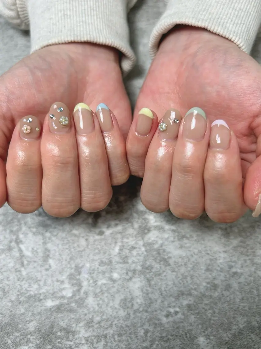 ネイル フレンチネイル 春ネイル cee. ckikakoのネイルデザイン