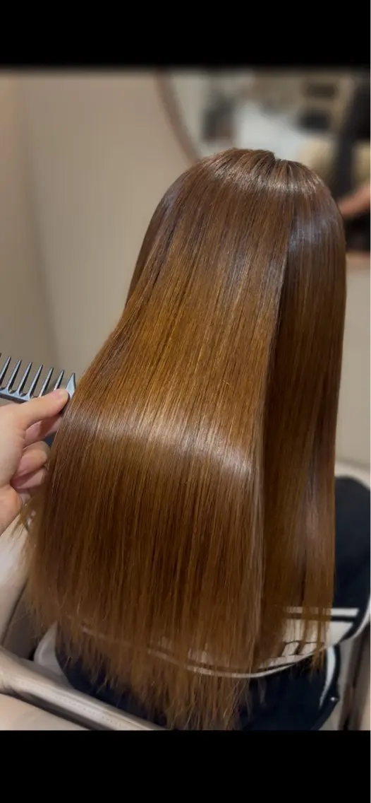 ロング カット 縮毛矯正 トリートメント 難波駅から徒歩1分 MITSUKI⭐️のヘアスタイル
