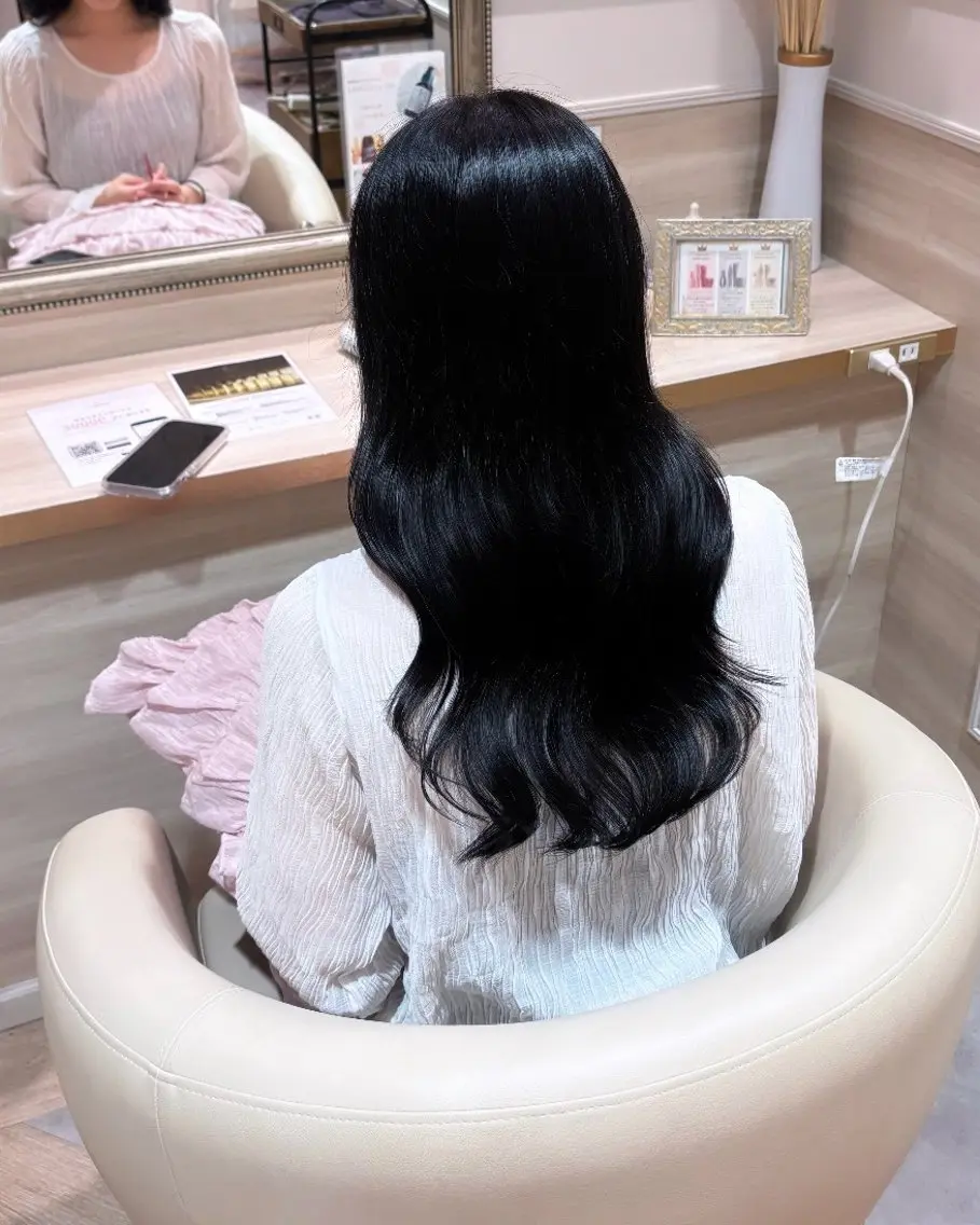カラー 黒髪 ブルーカラー ブルーブラック 🩰髪質改善/ 艶カラー/uta🩰のヘアスタイル