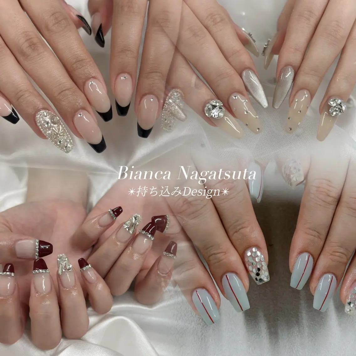 ネイル ハンドネイル Bianca長津田 Mukae⋆.✶🖤のネイルデザイン