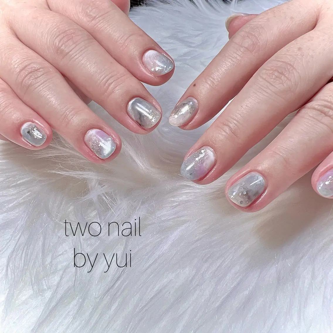 ネイル アートネイル ネイルチップ ホワイト ハンドネイル two nailのネイルデザイン