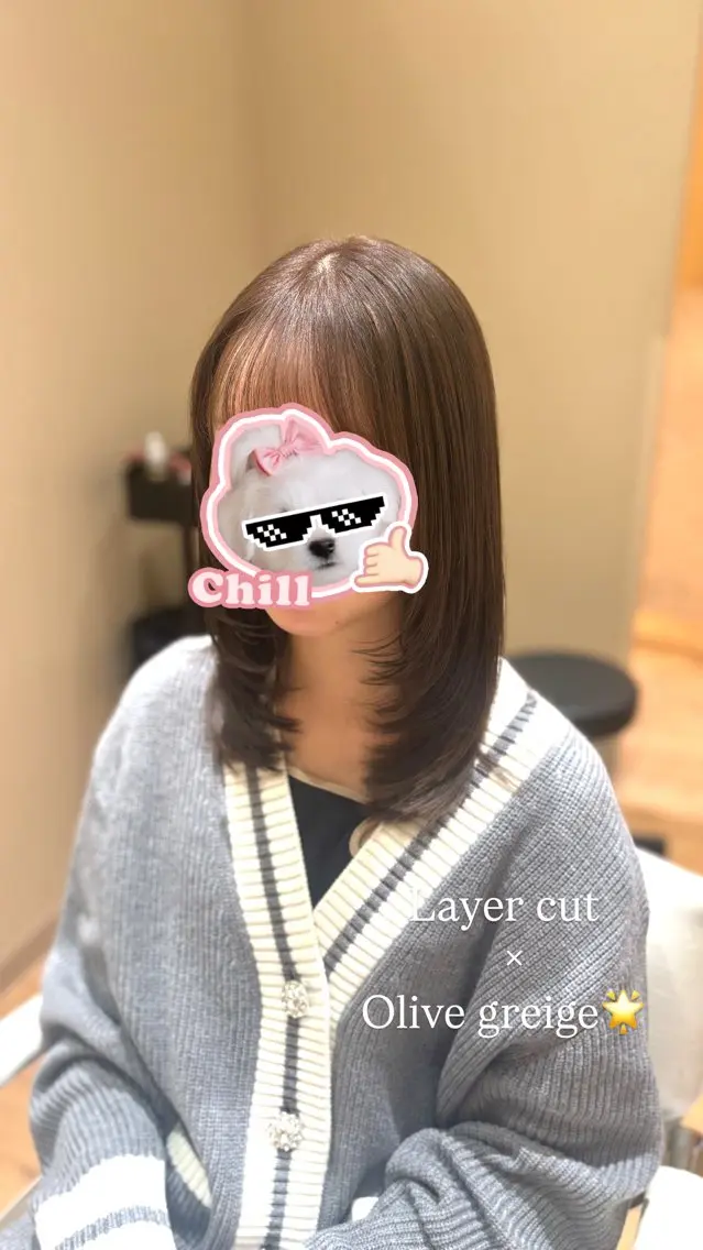 セミロング レイヤーカット カット ヘアカラー 中島愛佳🐥⸒⸒ 縮毛矯正/艶髪カラーのヘアスタイル