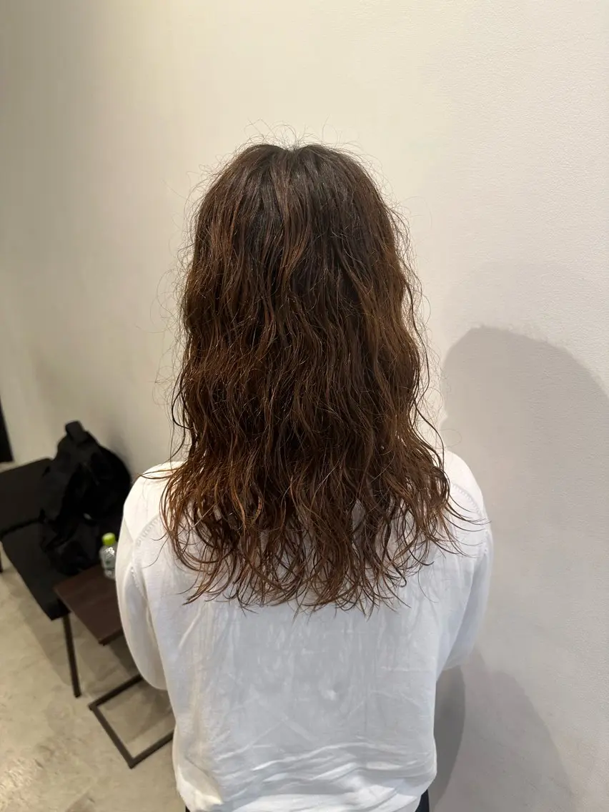 ミディアム パーマ ミディアムパーマ カット パーマ 川口開世 short cutのヘアスタイル
