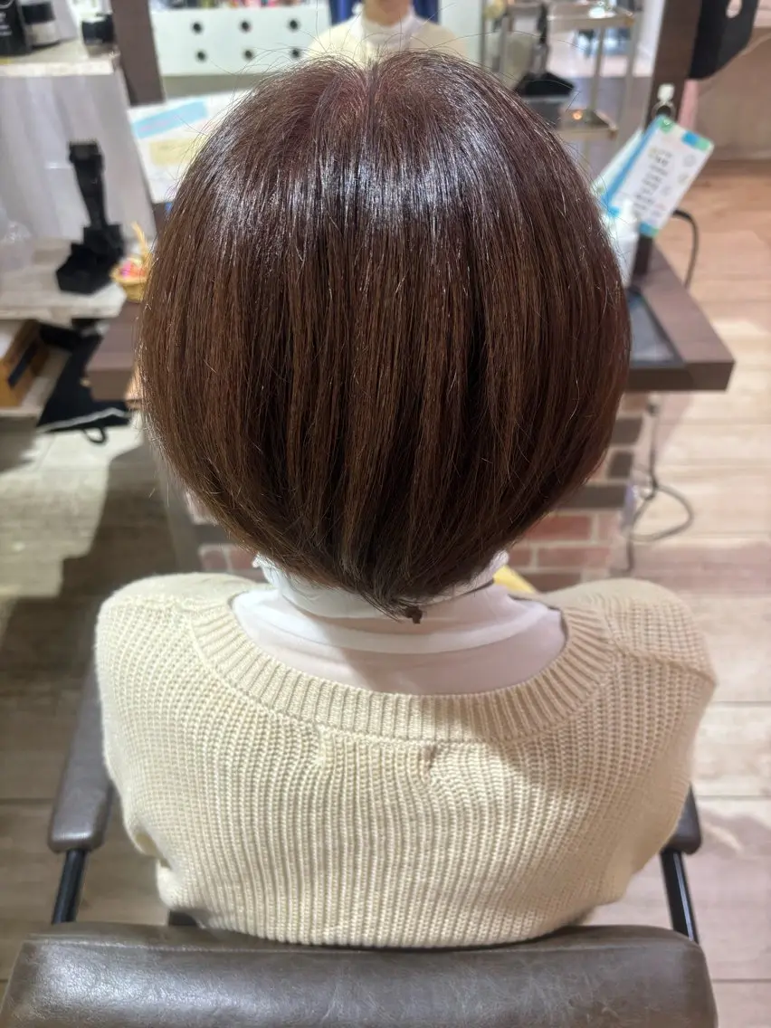 ショート カラー ブラウンカラー ピンクカラー ピンクブラウン もり はなののヘアスタイル