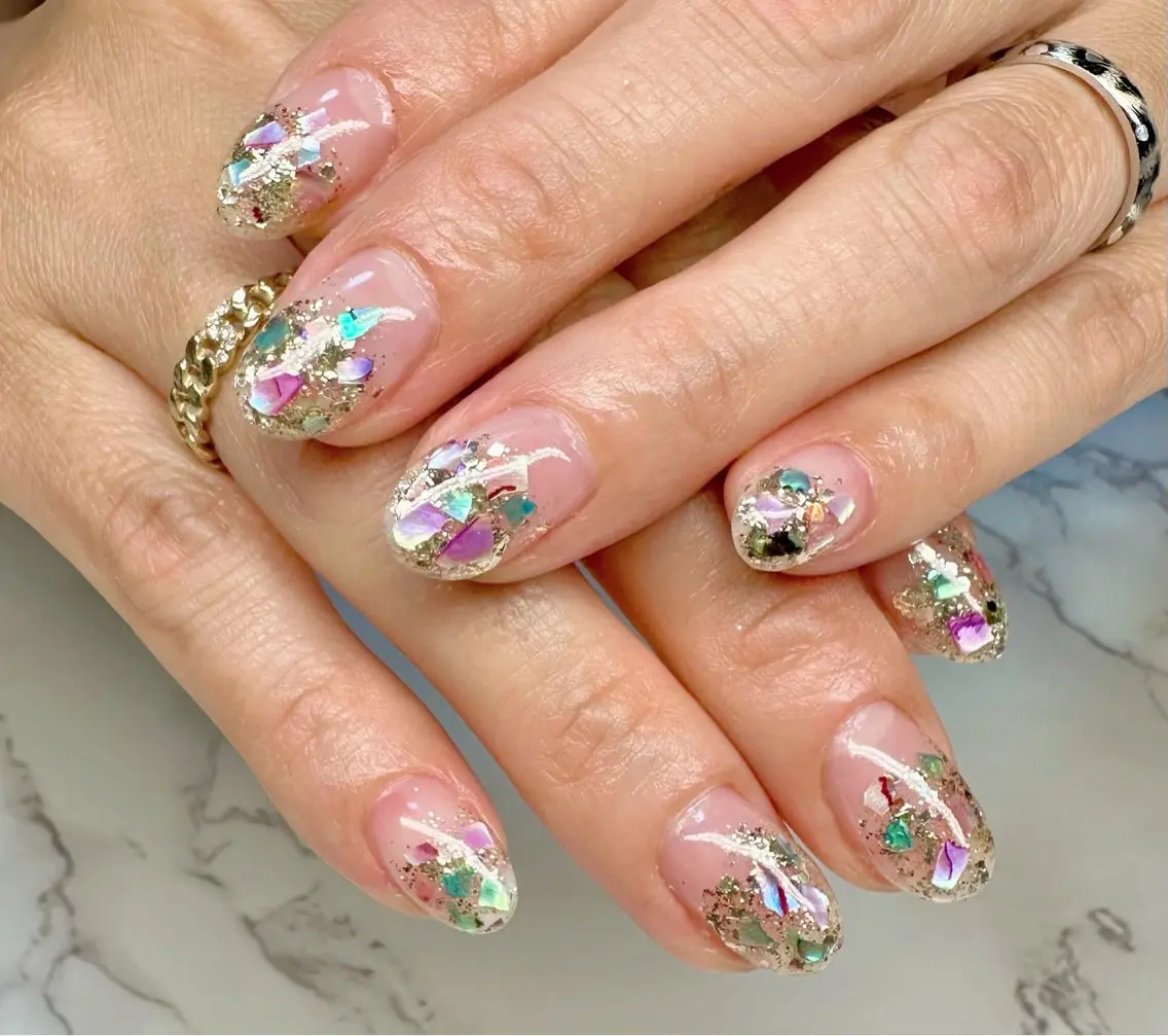 ネイル アニマル柄 キラキラネイル ラメ(グリッター) マグネットネイル ミラーネイル Mai’s nailのネイルデザイン
