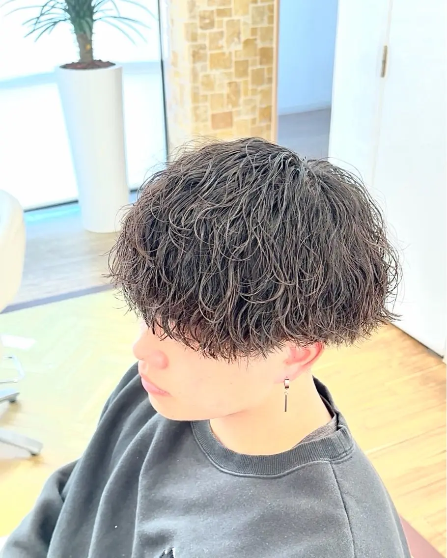 パーマ メンズ マッシュ メンズパーマ 波巻きパーマ カット パーマ ☆★メンズ特化★☆ 川地由麿のヘアスタイル