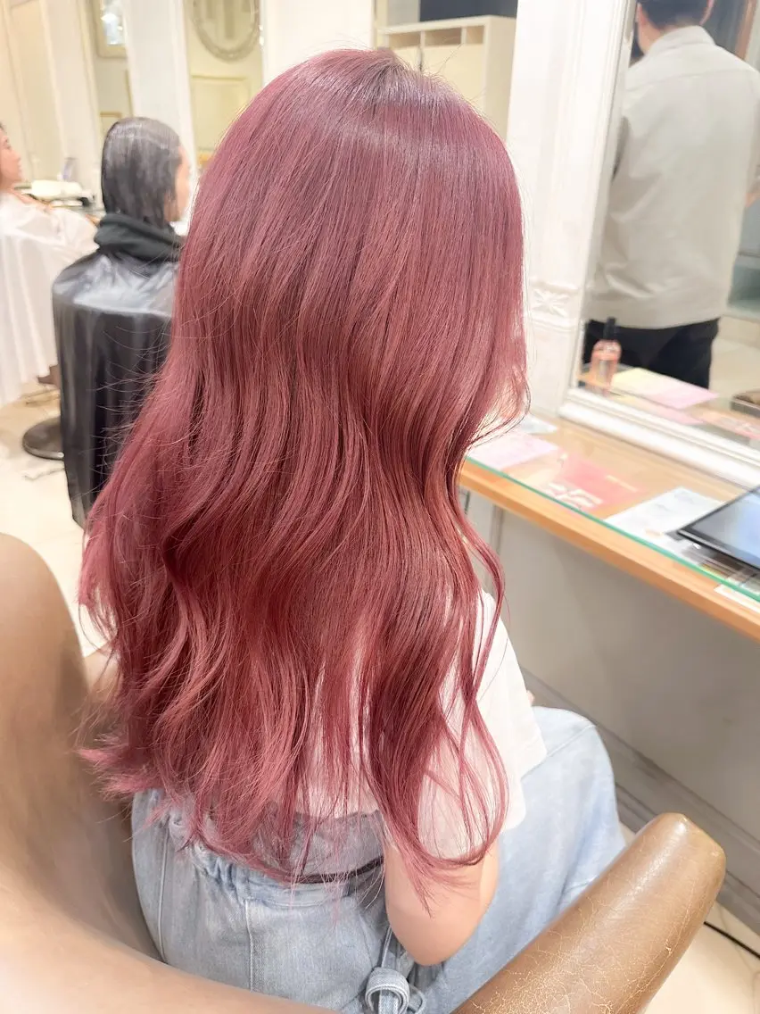 ロング カラー ダブルカラー ピンクカラー ヘアカラー ✨カラー支持No.1 🧸ワキ カナコ🧸のヘアスタイル