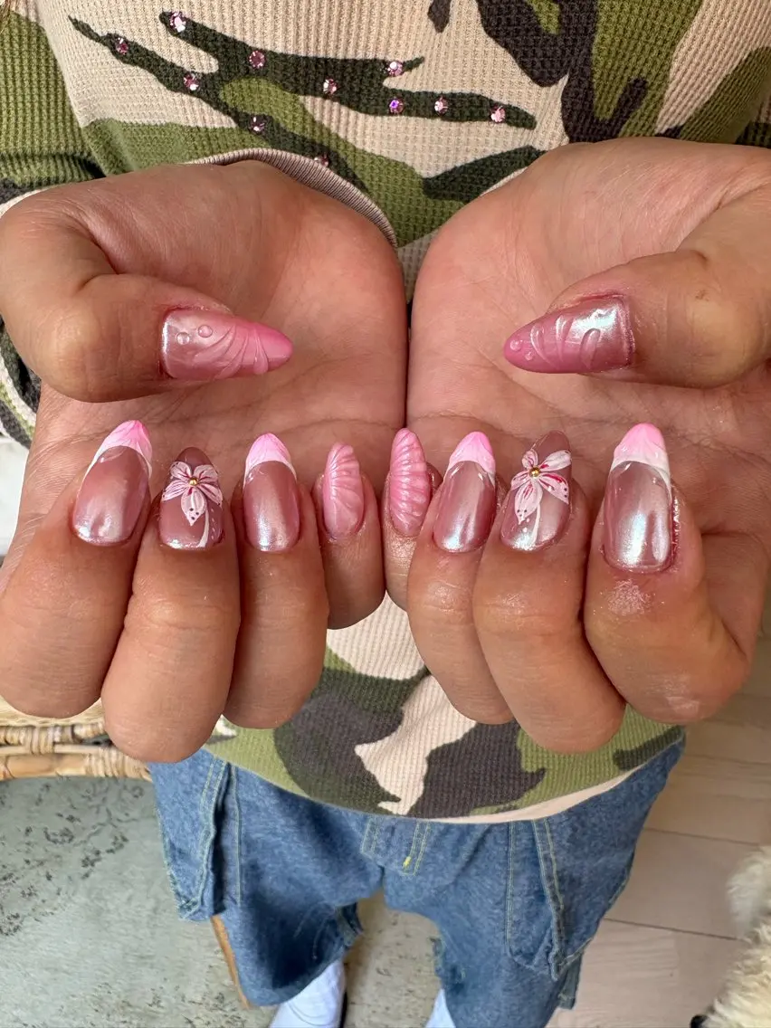 ネイル ハンドネイル 手描き🌸ニュアンス monny nailのネイルデザイン