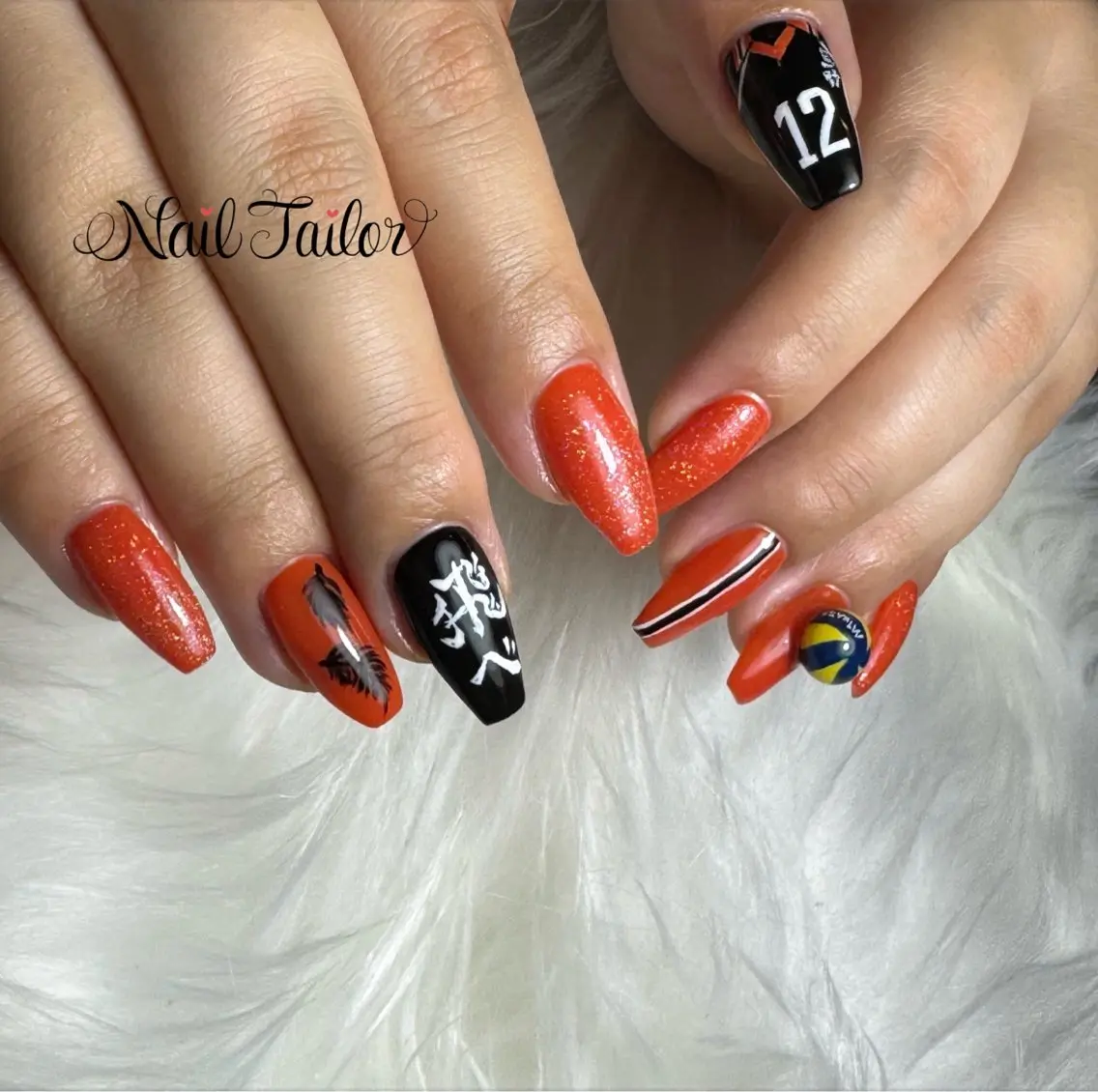 ネイル アートネイル 長さ出し オレンジ ハンドネイル NailTailor ネイルテイラーのネイルデザイン