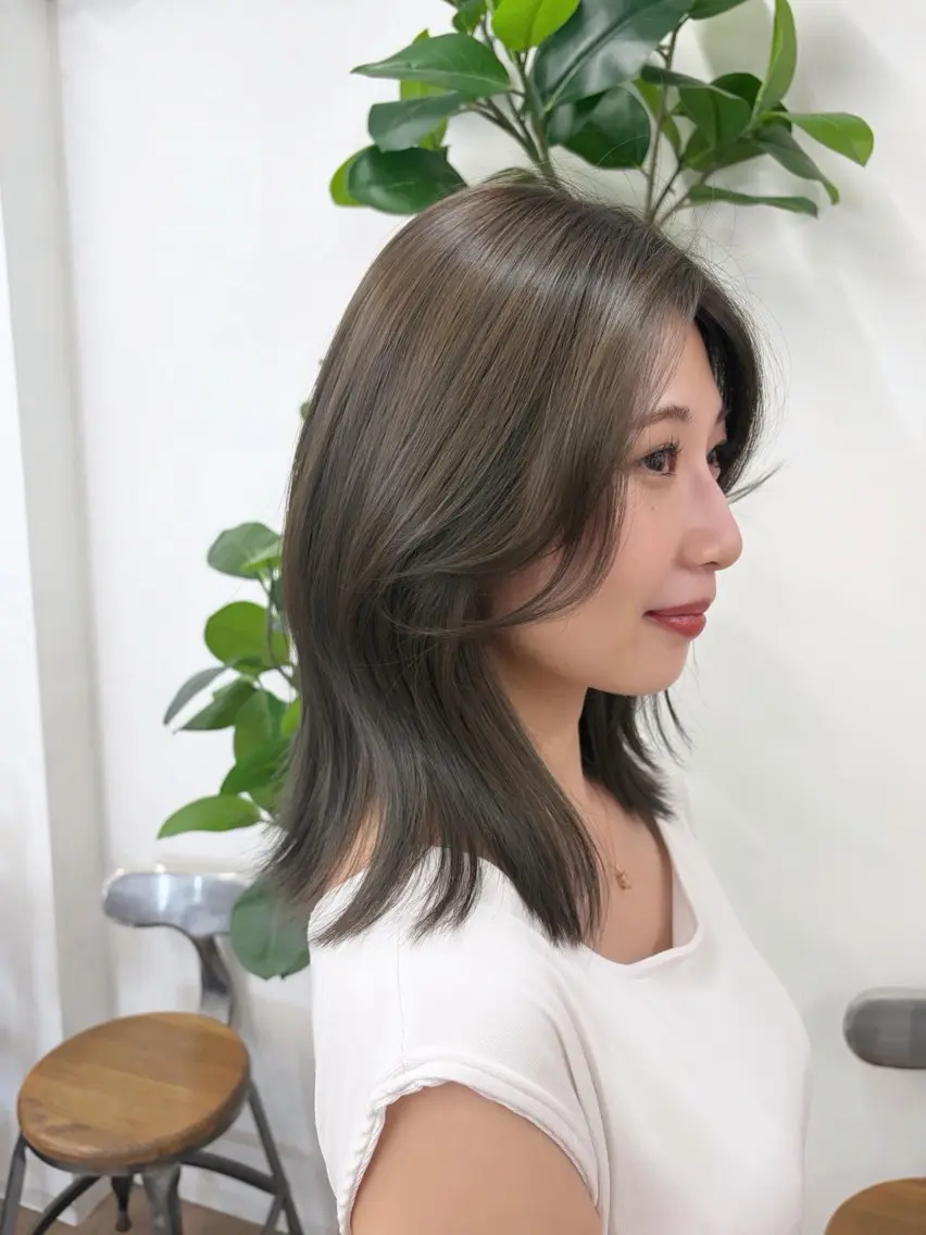 ミディアム カット ヘアカラー トリートメント HIROKO / 透明感暖色カラー🎀のヘアスタイル
