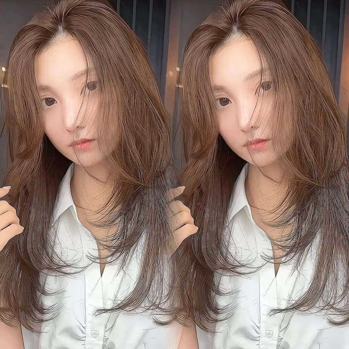 セミロング カラー ヘアアレンジ カット ヘアカラー トリートメント 新宿 /髪質改善/ レイヤー/ヒュウガのヘアスタイル