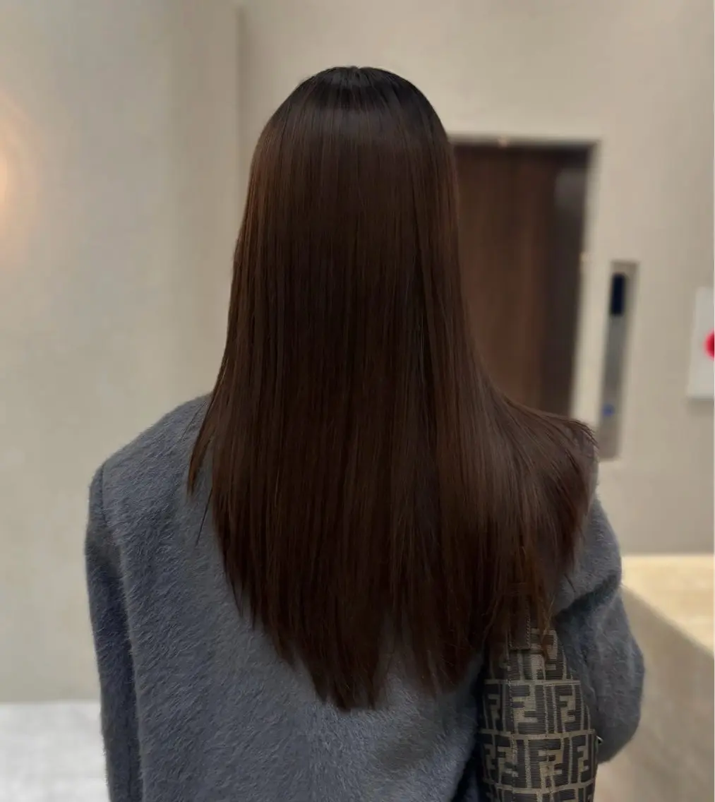 ロング カラー 酸性ストレート カット 縮毛矯正 ナツミ/透明感カラー /酸性縮毛矯正のヘアスタイル