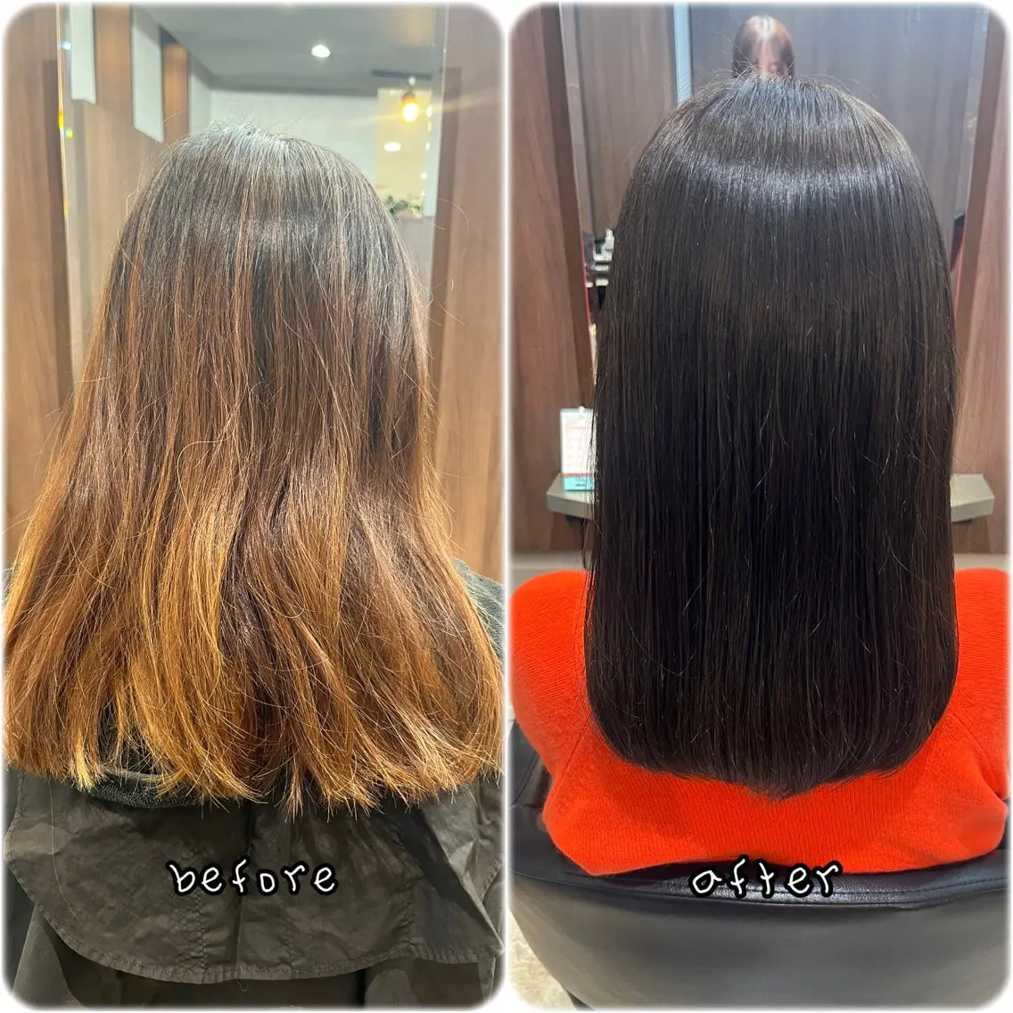 カラー ブリーチ ブリーチなしカラー ヘアカラー 茨木 和泉のヘアスタイル