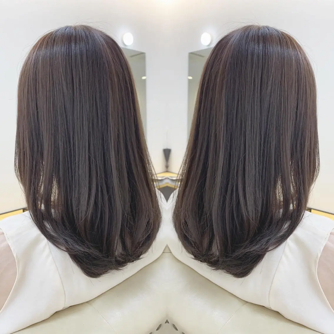 セミロング 髪質改善 カット ヘアカラー 縮毛矯正 トリートメント H (エイチ) 烏丸御池店のヘアスタイル