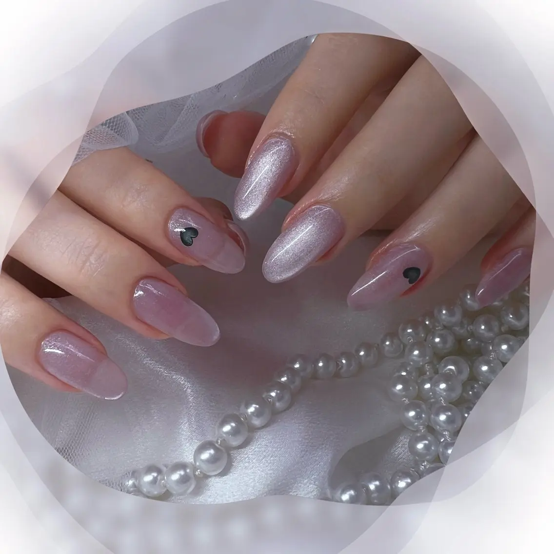 ネイル チークネイル フレンチネイル ガーリー ガラスフレンチ グラデーション ハンドネイル ハンドケア Chill Nailsalonのネイルデザイン