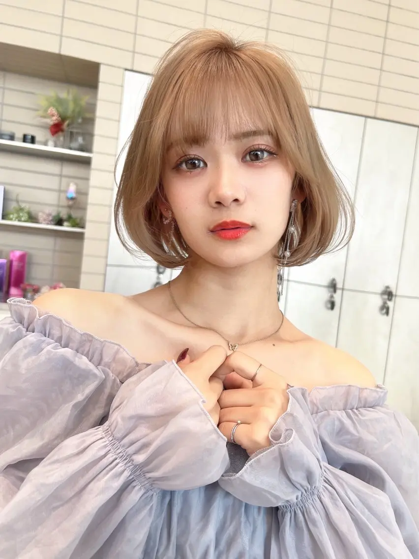 【ミニモ限定💘】ブリーチ+カット+ダメージケア特価型トリートメント🫧超音波アイロン付き🎀の写真