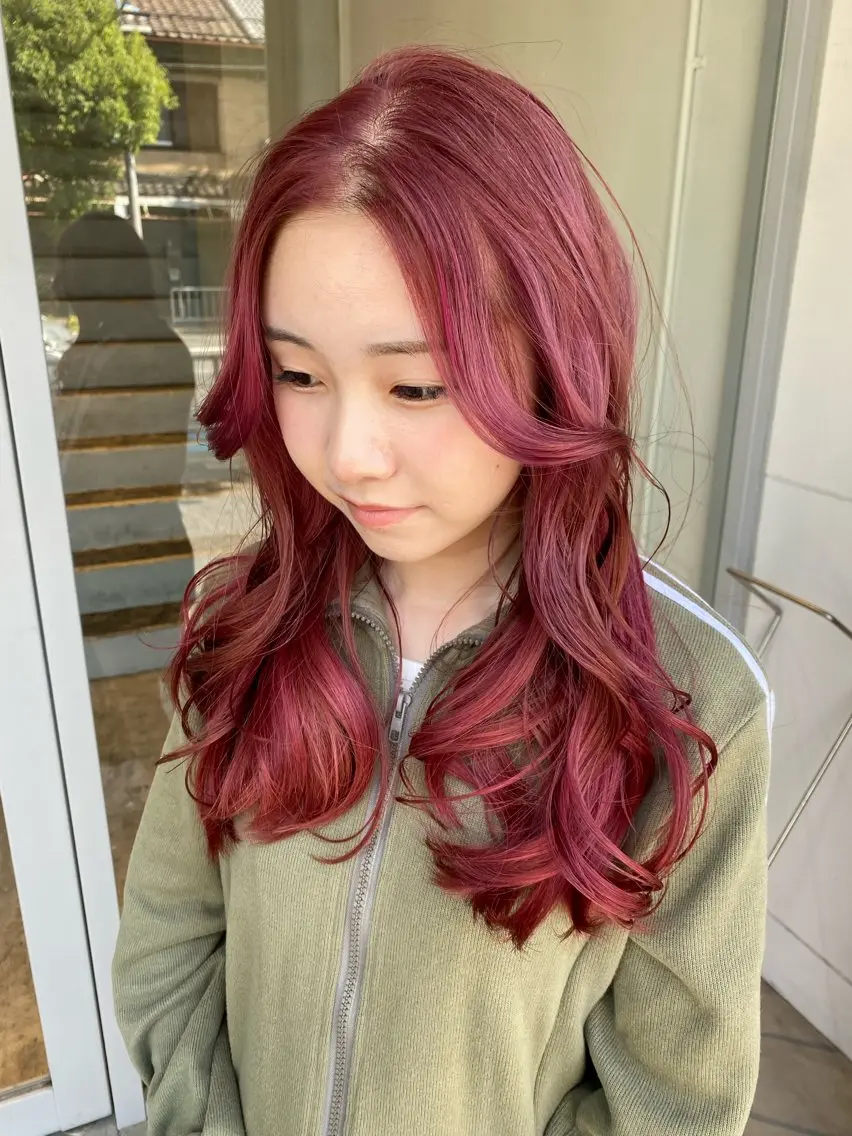 ロング カラー ヘアカラー レイヤーカット/ ダブルカラーサクライのヘアスタイル