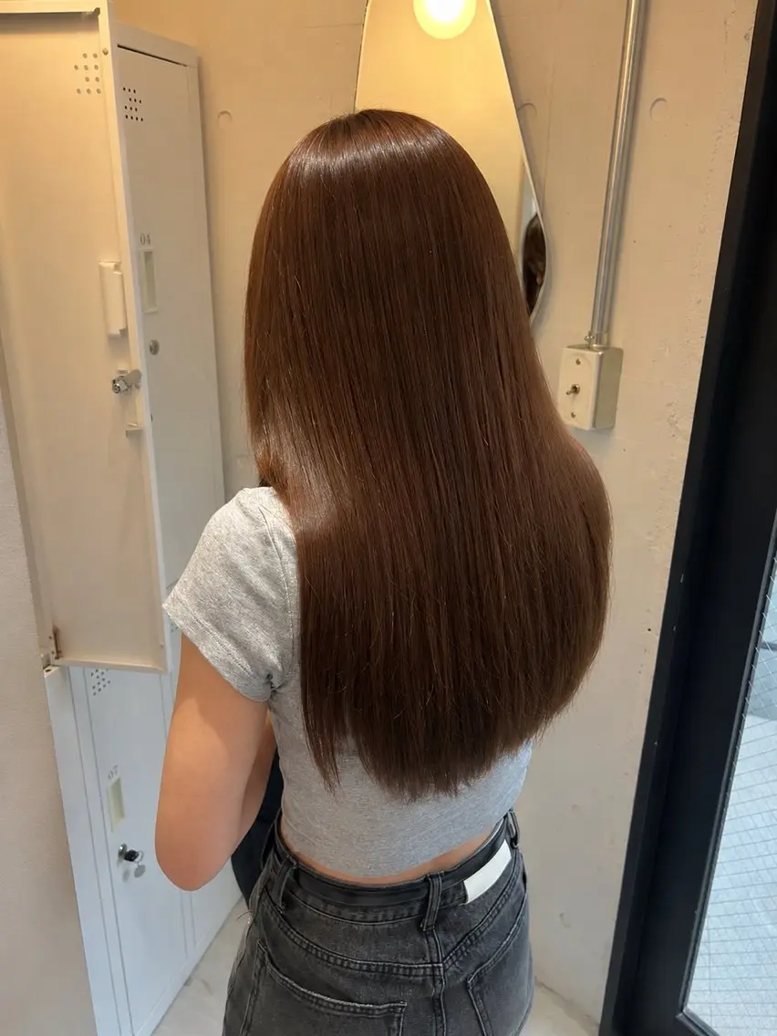 ロング 縮毛矯正 縮毛矯正 池邉 希咲のヘアスタイル