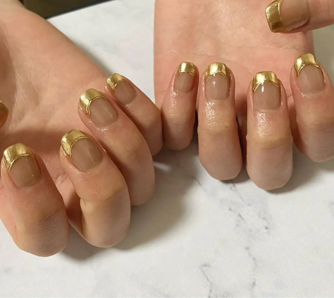ネイル フレンチネイル ミラーネイル 持ち込み N.design mineのネイルデザイン