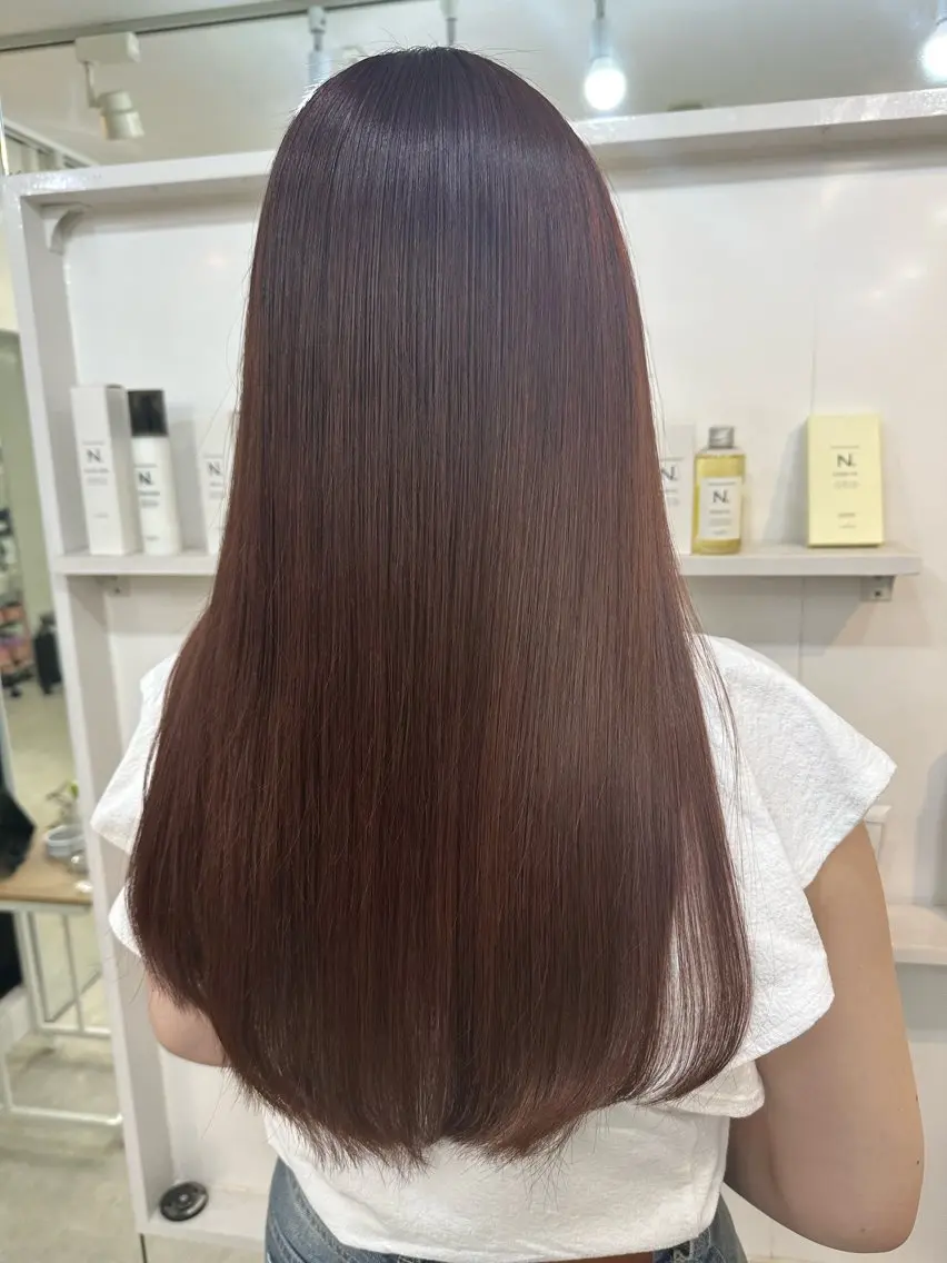 ロング カラー カット ヘアカラー トリートメント 髪質改善/レイヤー ストウシンゴのヘアスタイル