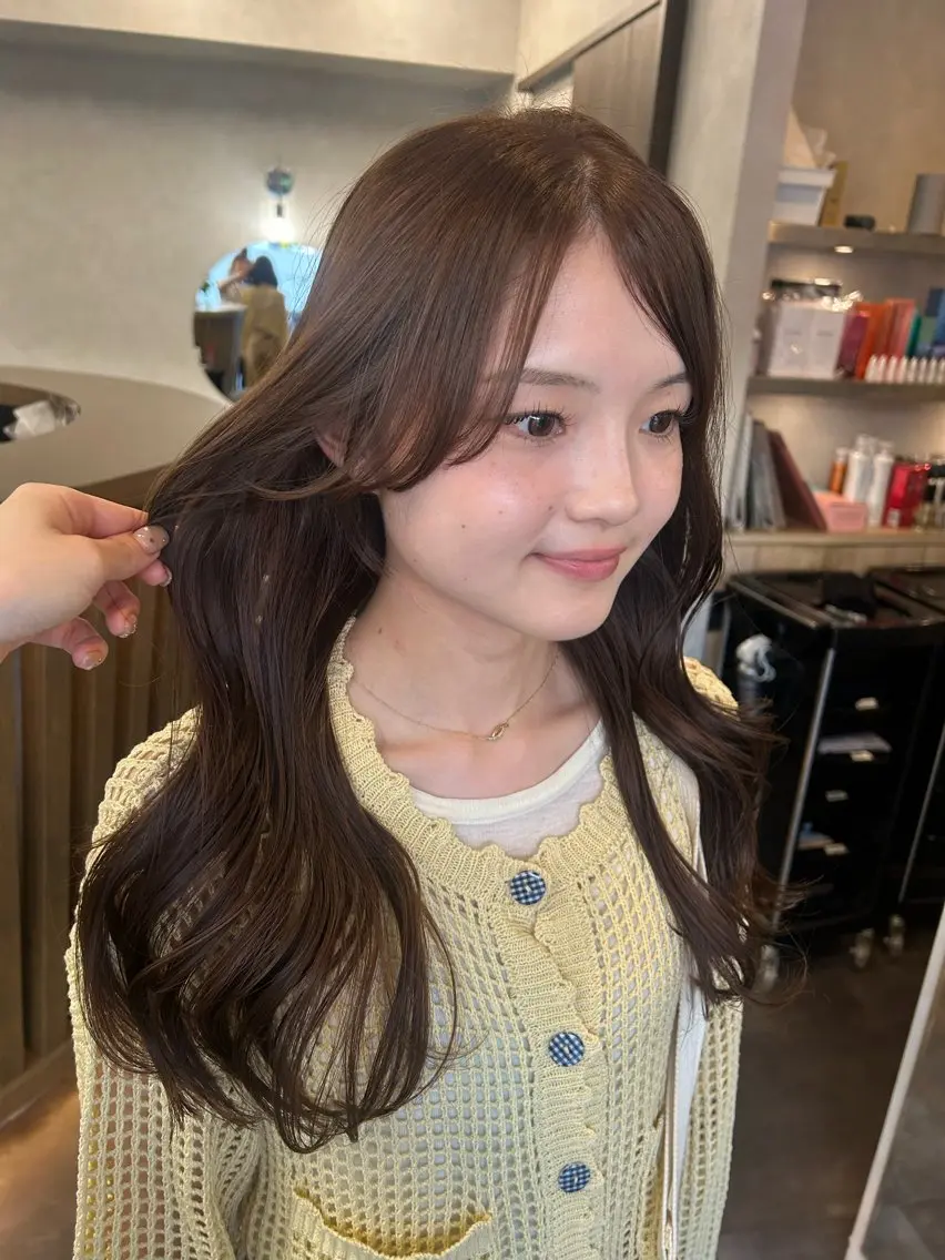 ロング カラー カット ヘアカラー トリートメント Haru/レイヤー カット/ブリーチのヘアスタイル