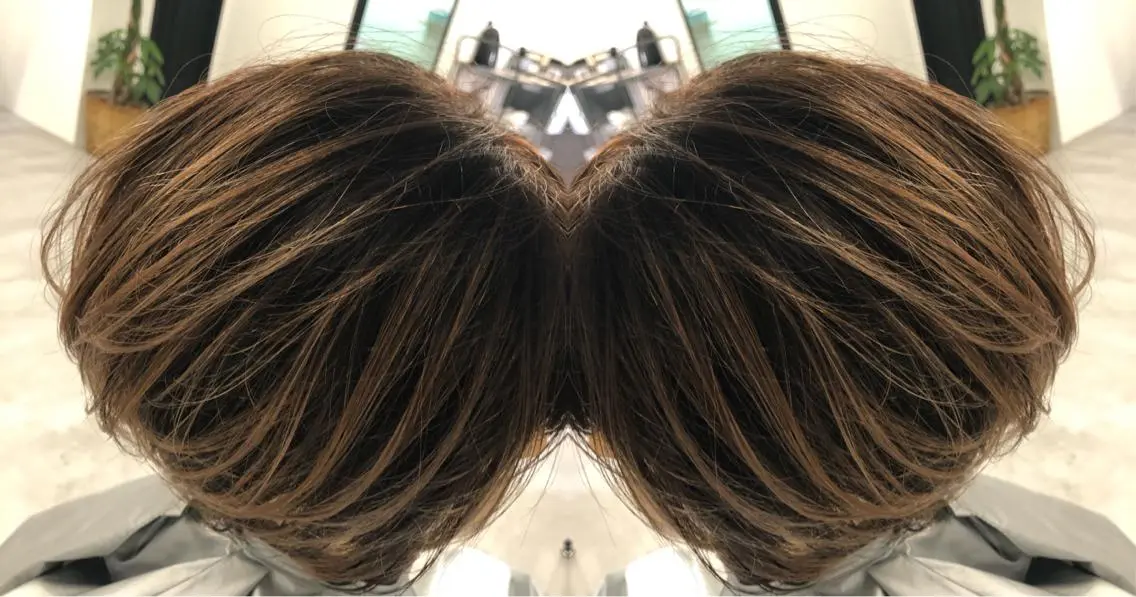 ショート カラー ヘアアレンジ ショートボブ シールエクステ バレイヤージュ デザインカラー ハイライトカラー アンドウ ユウ/ レイヤーカット/韓国のヘアスタイル