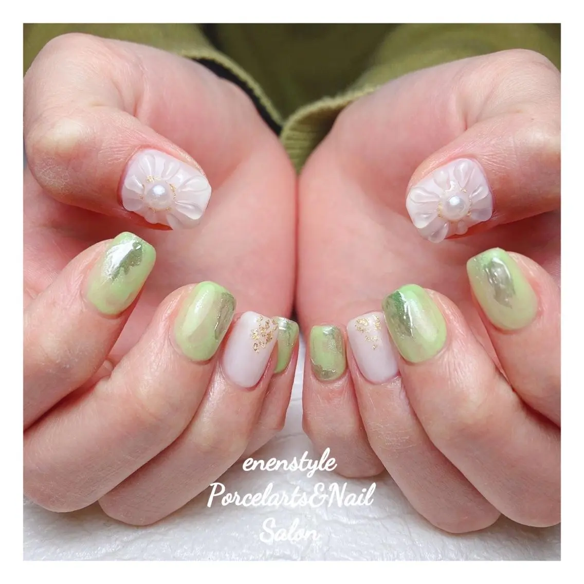 ミディアム ネイル 🐾enen style 🐾のネイルデザイン