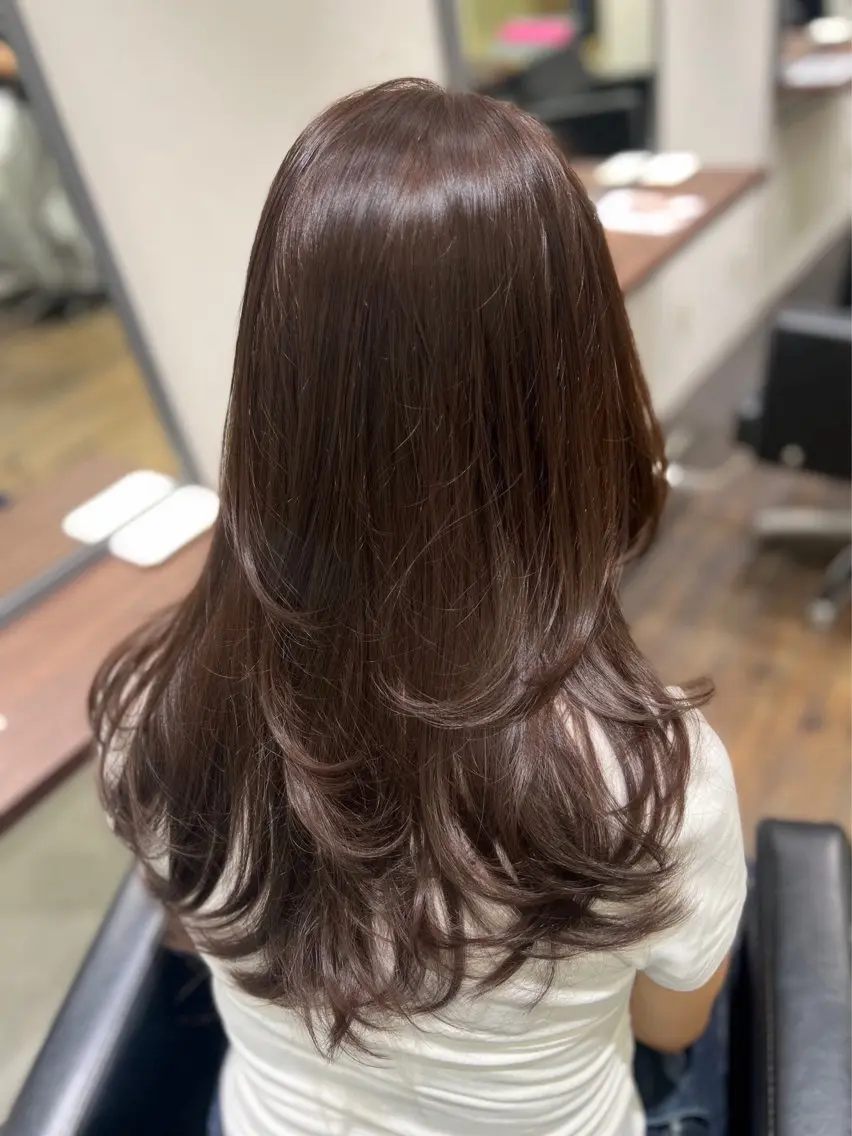 セミロング レイヤーカット カット ヘアカラー トリートメント レイヤーカット 早崎太生のヘアスタイル
