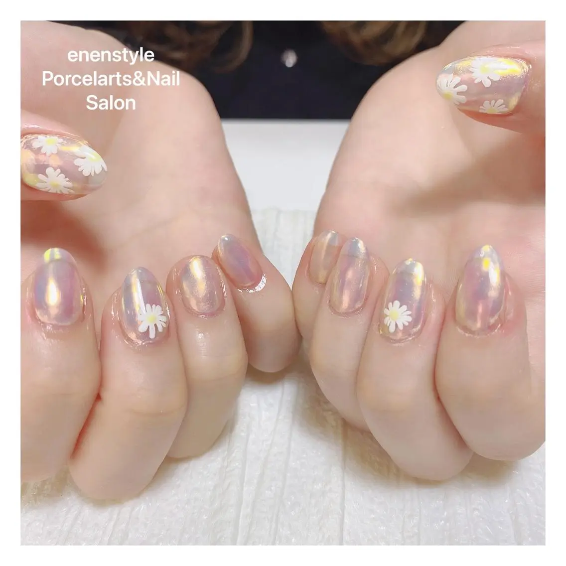 ミディアム ネイル ハンドネイル 🐾enen style 🐾のネイルデザイン
