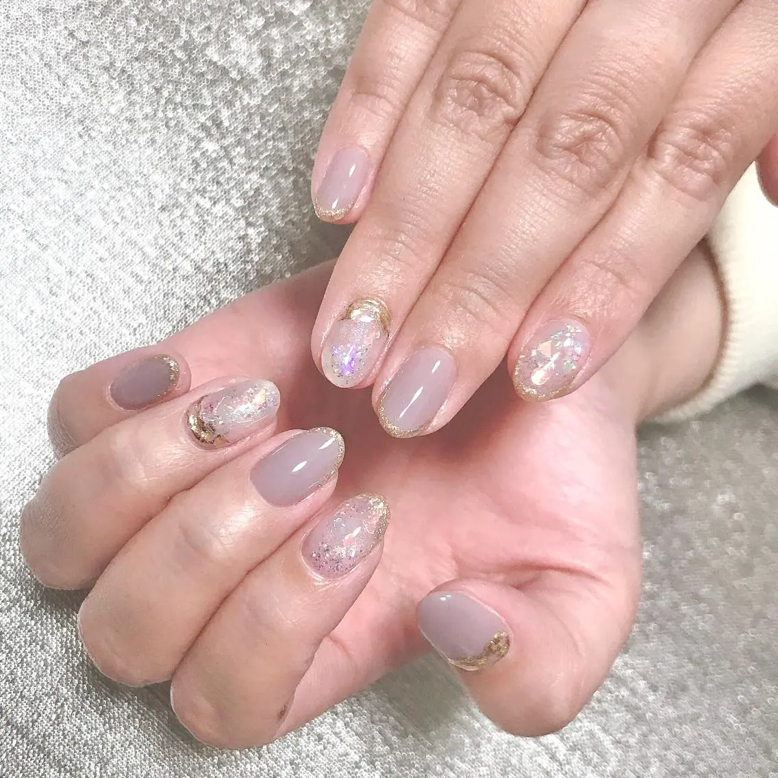 ネイル ホログラムネイル ニュアンスネイル ワンカラーネイル ステラ marikominoのネイルデザイン