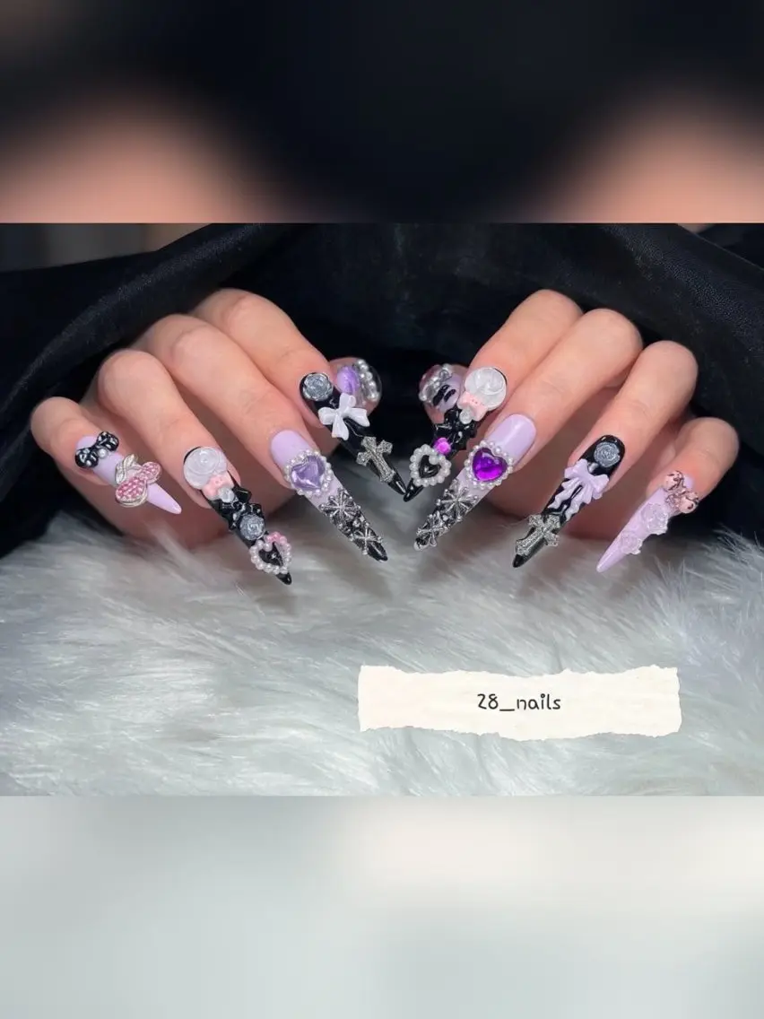 ミディアム 韓国風ヘア ハンドネイル ビン アンのネイルデザイン