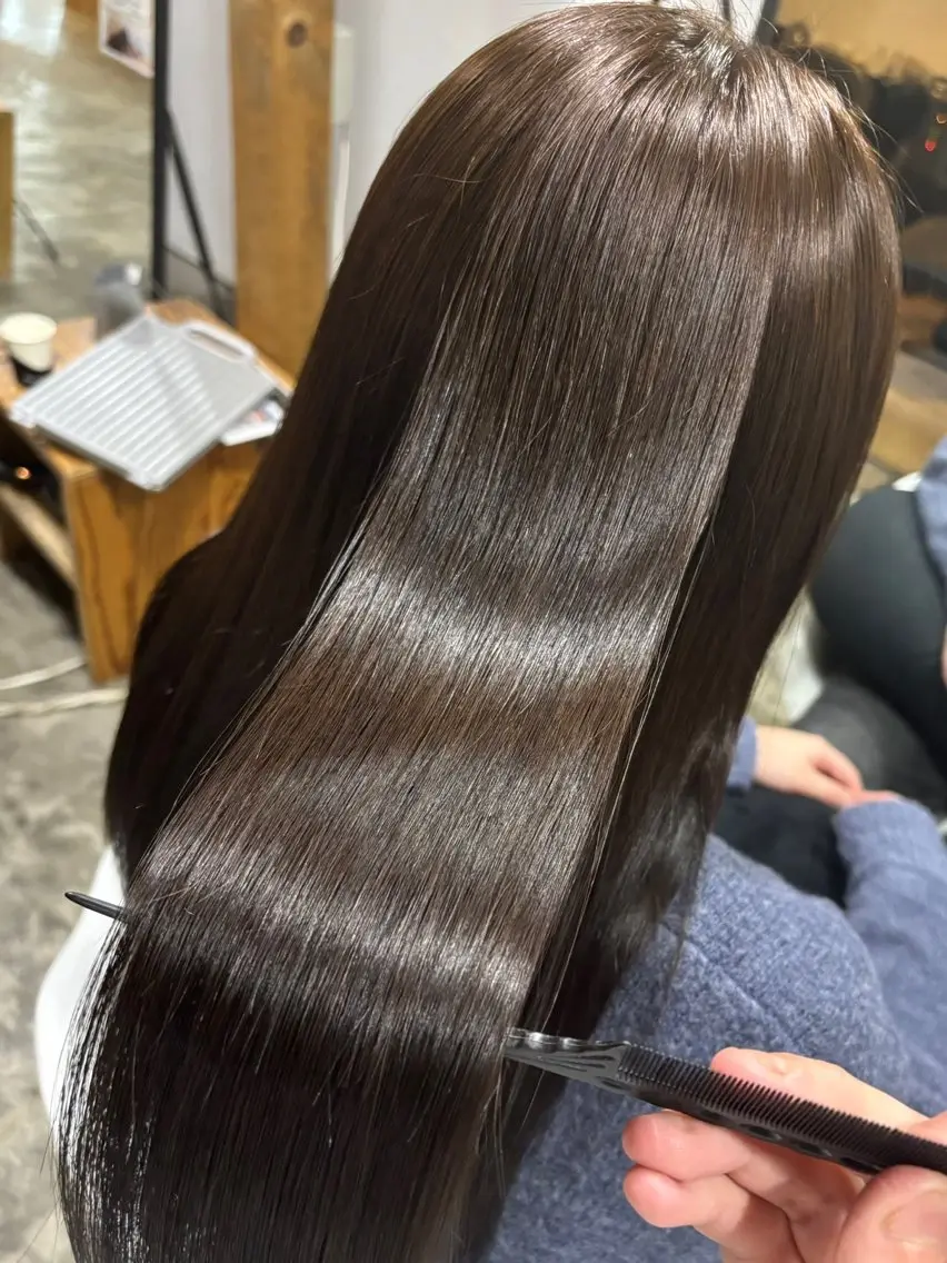 セミロング カラー ブラウンカラー 盛れるレイヤー/ 髪質改善/遠藤龍雅のヘアスタイル