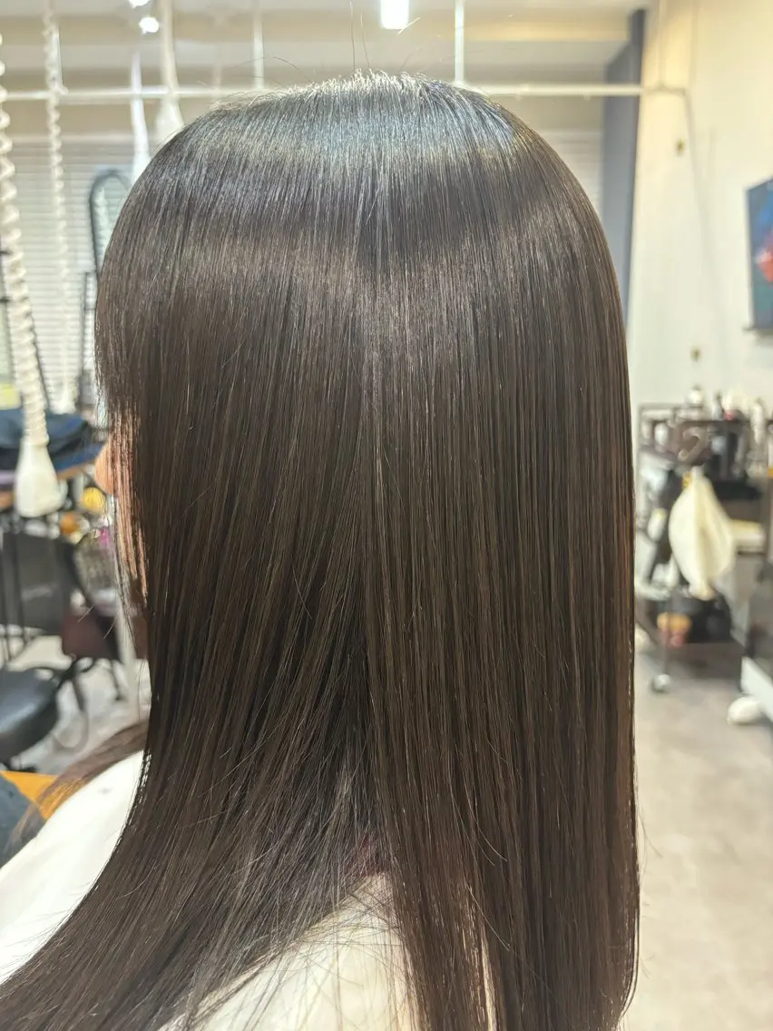 ロング 縮毛矯正 縮毛矯正 ✨髪質改善カラー✨ ストレート☔脇田のヘアスタイル