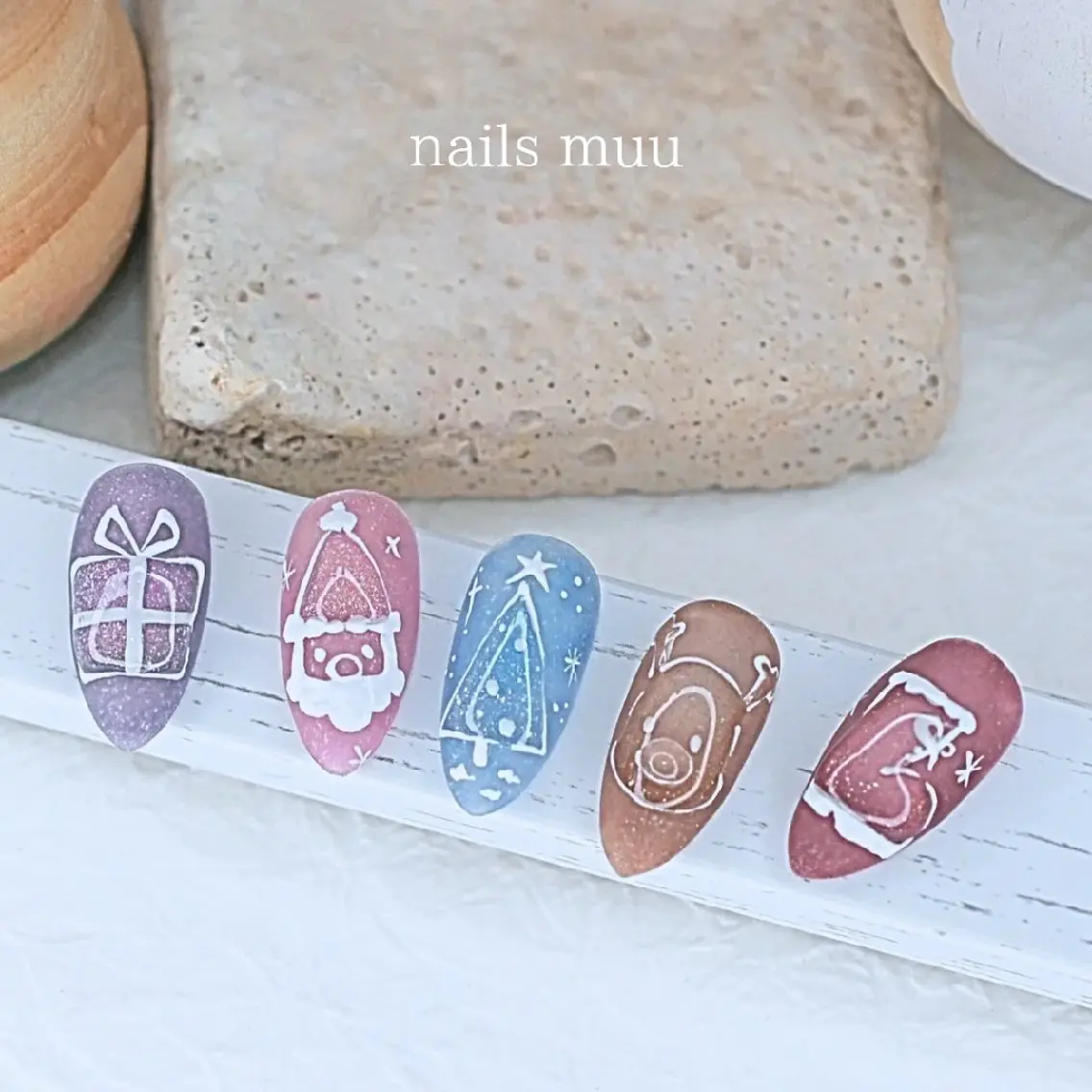 ネイル アートネイル 冬ネイル クリスマス nails muu まゆのネイルデザイン