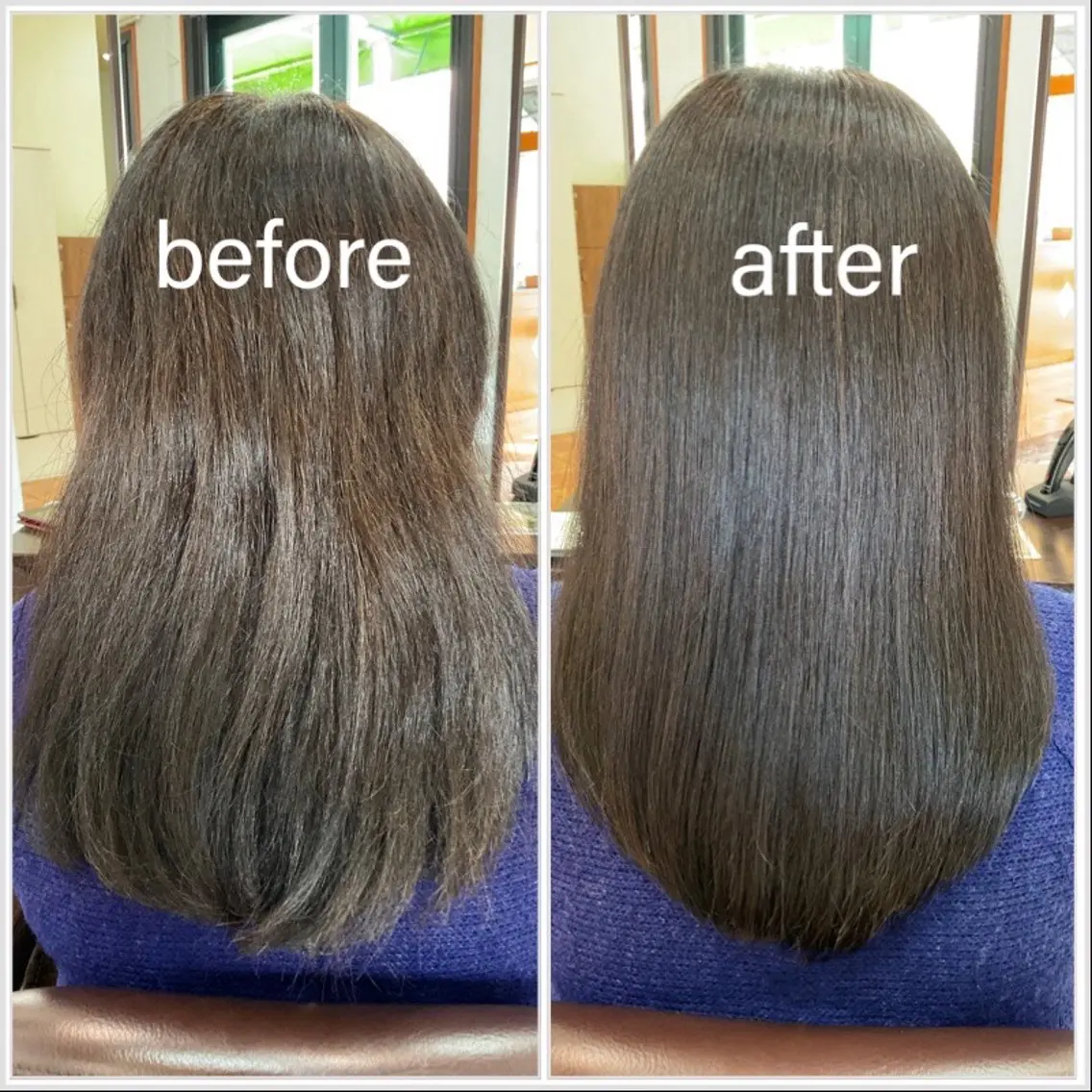 セミロング カラー カット ヘアカラー トリートメント La Ruelle 江曽島店/髪質改善のヘアスタイル