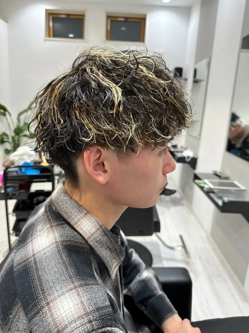 カラー パーマ メンズ カット パーマ 清塚　広斗 髪質改善/メンズヘアのヘアスタイル
