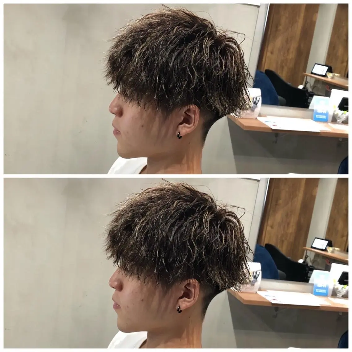 ミディアム ハイライト カット パーマ 榎本 圭のヘアスタイル