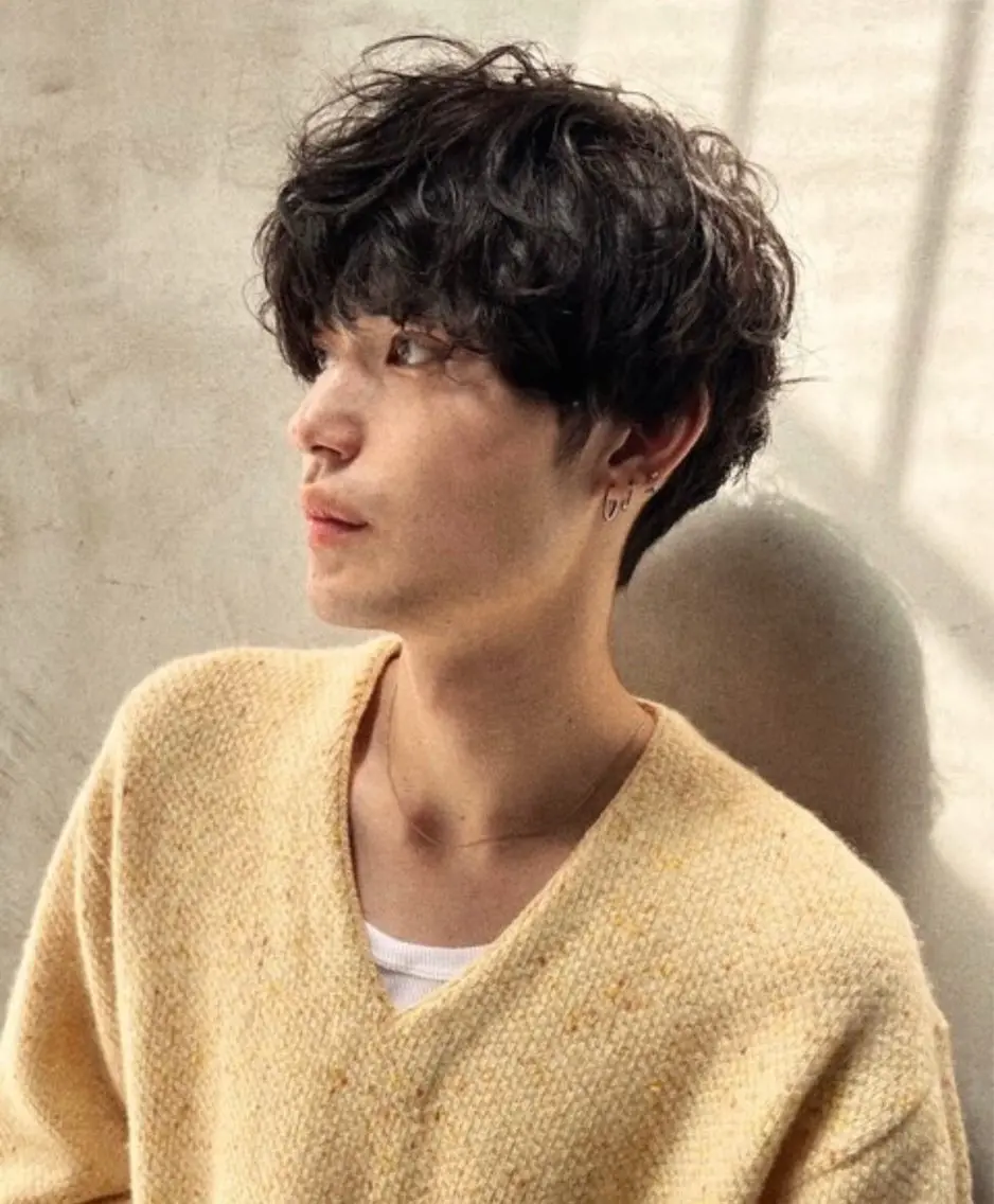 メンズ マッシュ メンズパーマ カット トリートメント 似合わせカット‪// 鶴我万唯華のヘアスタイル