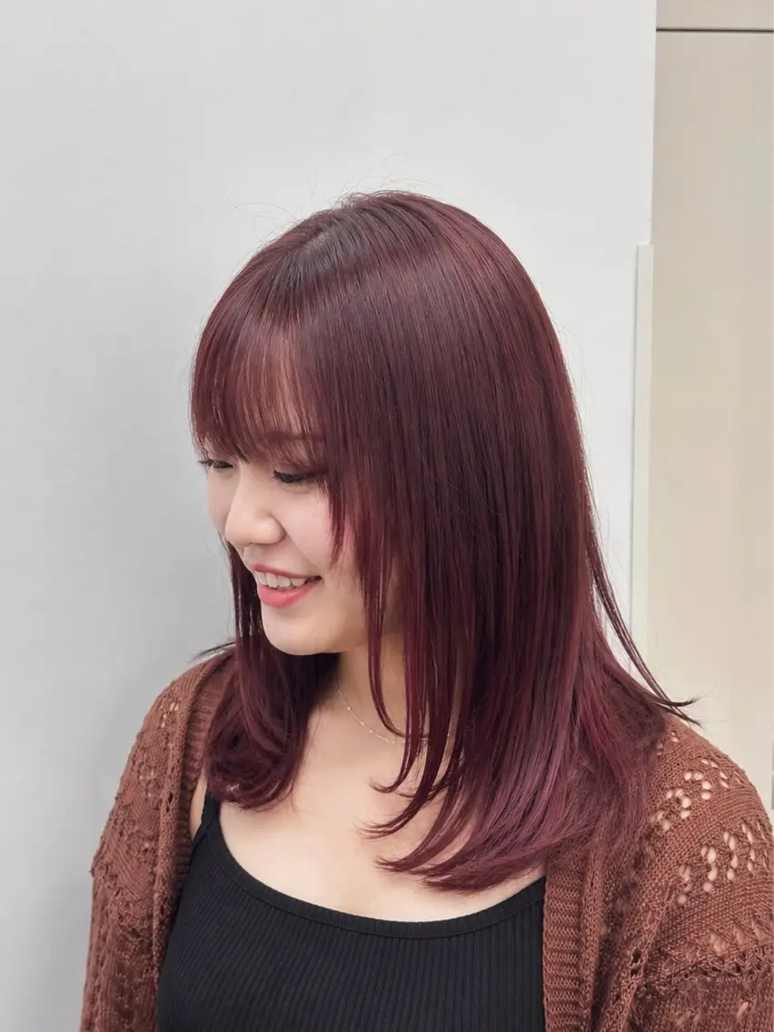セミロング カラー 田中 真樹のヘアスタイル