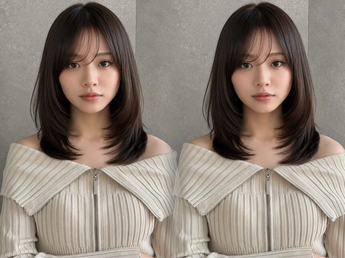 ミディアム カラー カット ヘアカラー 縮毛矯正 トリートメント 🦋韓国風レイヤー/ 艶髪矯正🦋凛太郎のヘアスタイル