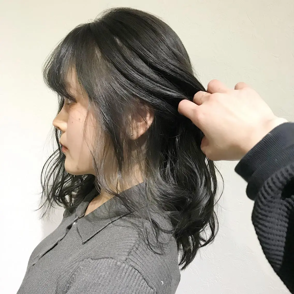 ミディアム カラー ブリーチ カット ヘアカラー トリートメント 透明感カラー/ボブ あんまみゆのヘアスタイル