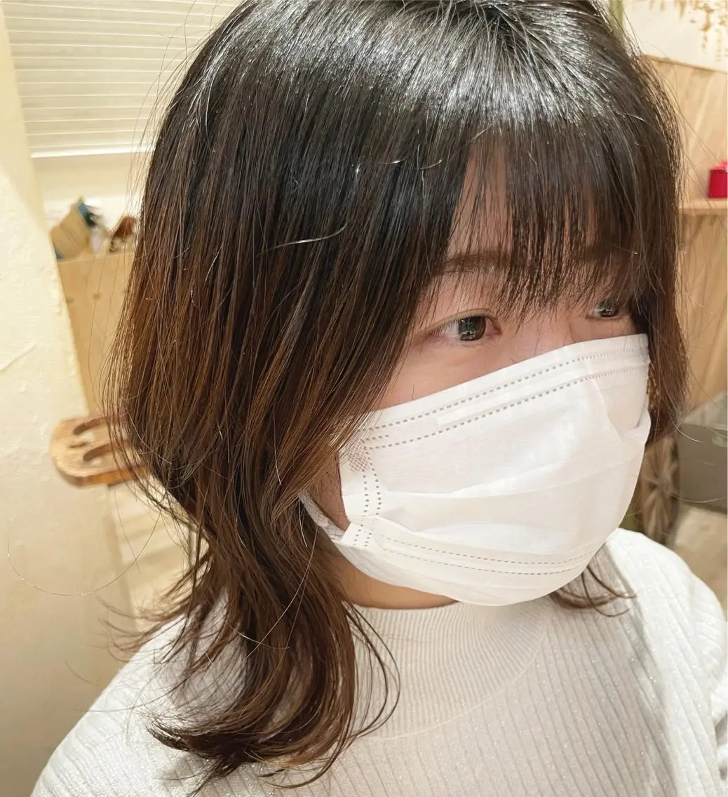 ミディアム ボブ くびれヘア 小顔カット 韓国風レイヤーカット 🇰🇷❕モカのヘアスタイル