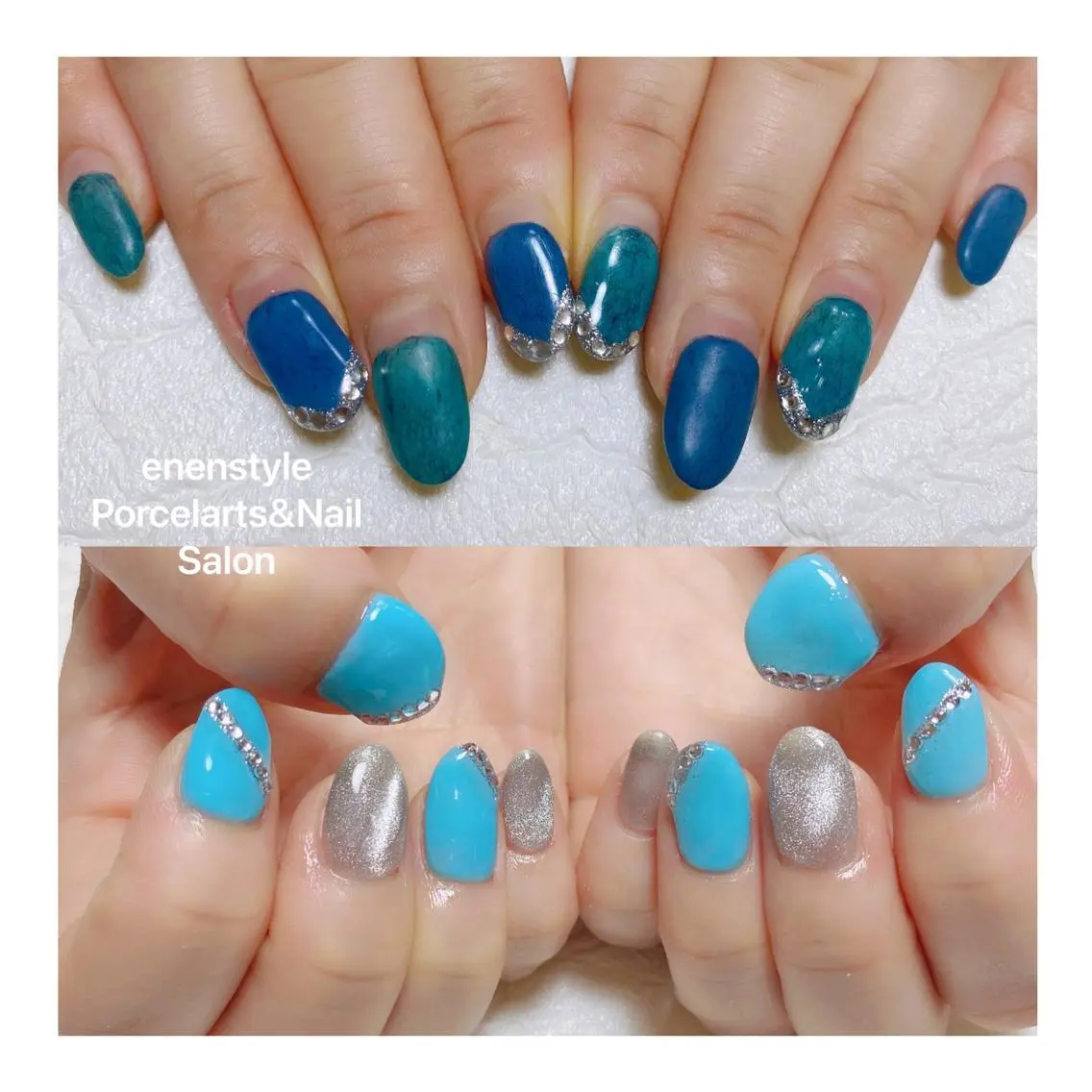 ミディアム ネイル ハンドネイル 🐾enen style 🐾のネイルデザイン