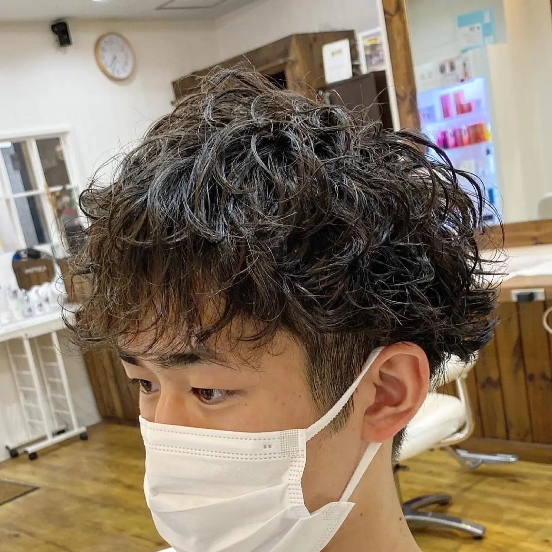 ショート パーマ メンズ 原田 涼矢のヘアスタイル